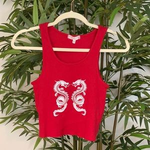 Like New S UO Cropped Tank with dragons